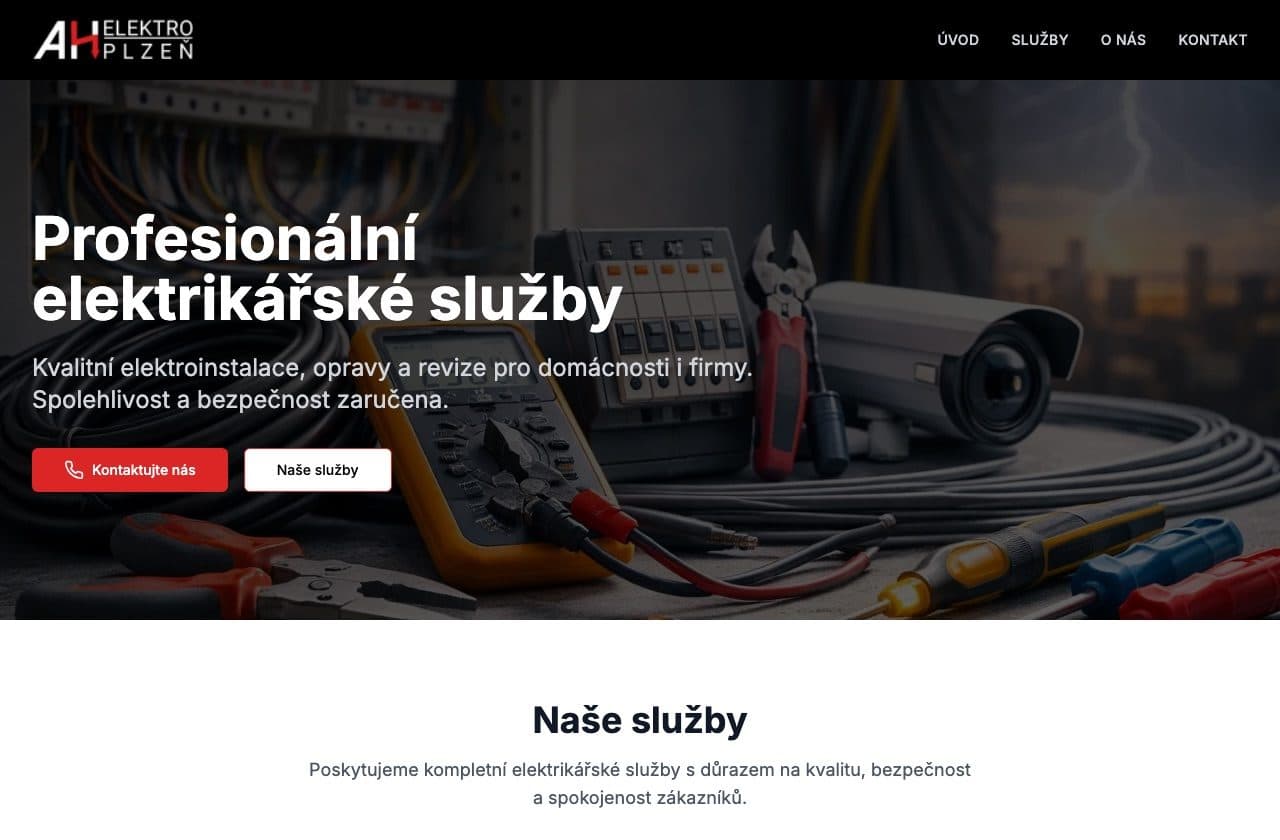 Vorschau der Website ahelektroplzen.cz