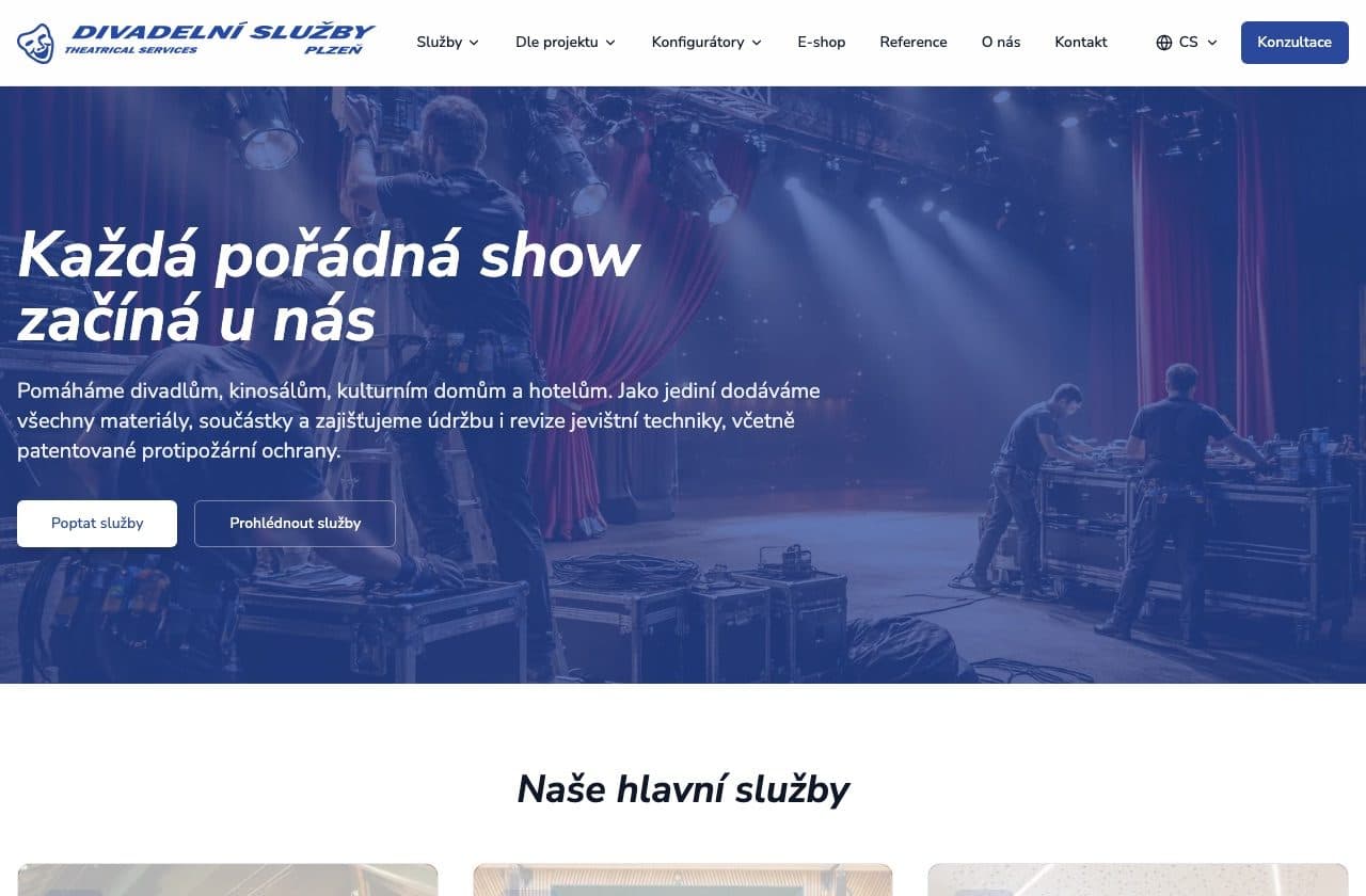 Vorschau der Website divadelnisluzby.cz