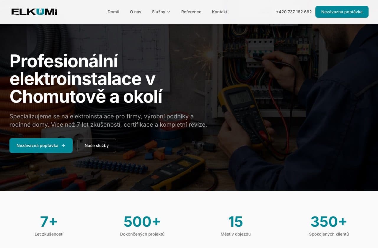 Vorschau der Website elkumi.cz