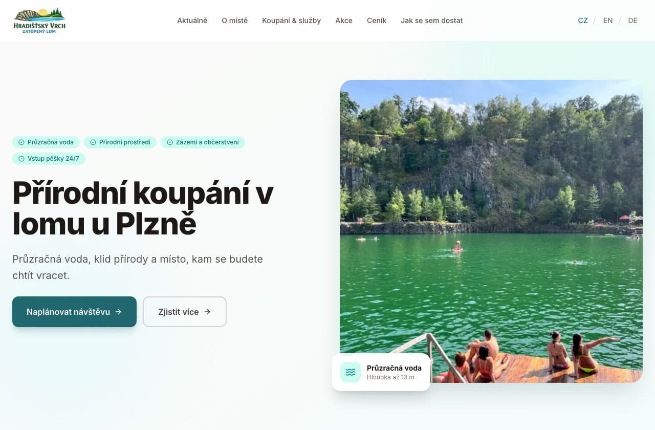Vorschau der Website hradistskyvrch.cz