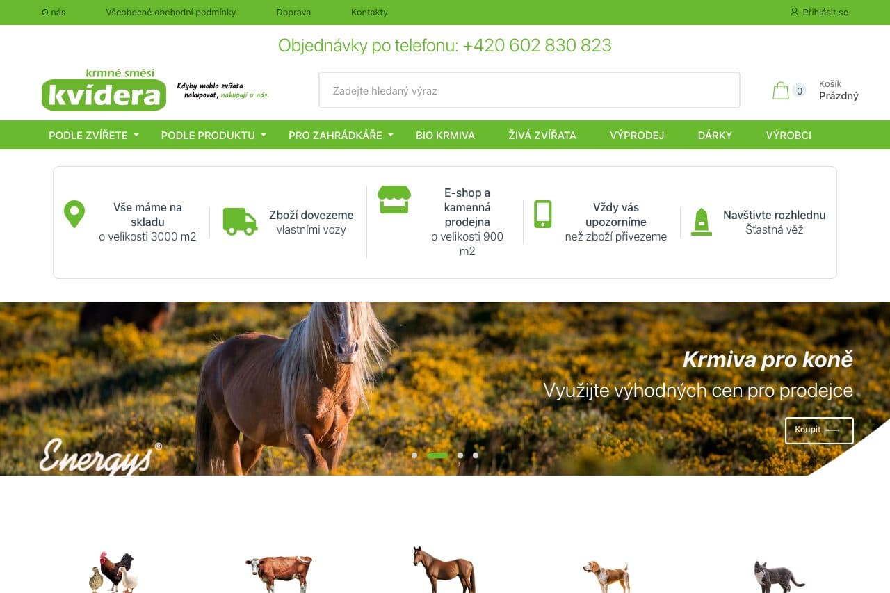 Vorschau der Website krmnesmesikvidera.cz