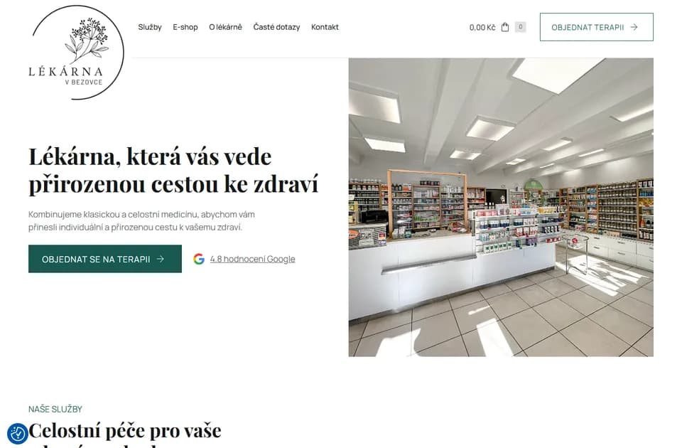 Vorschau der Website lekarnavbezovce.cz