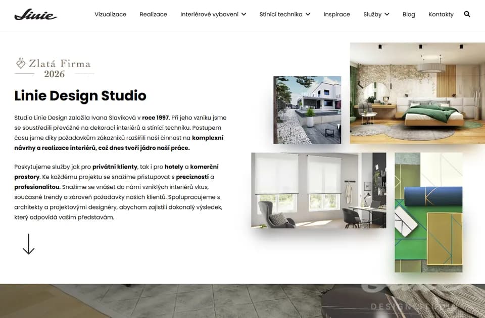 Vorschau der Website liniedesign.cz