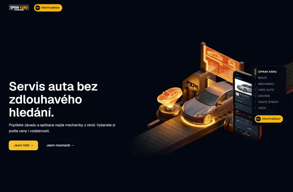 Vorschau der Website opravkaru.cz