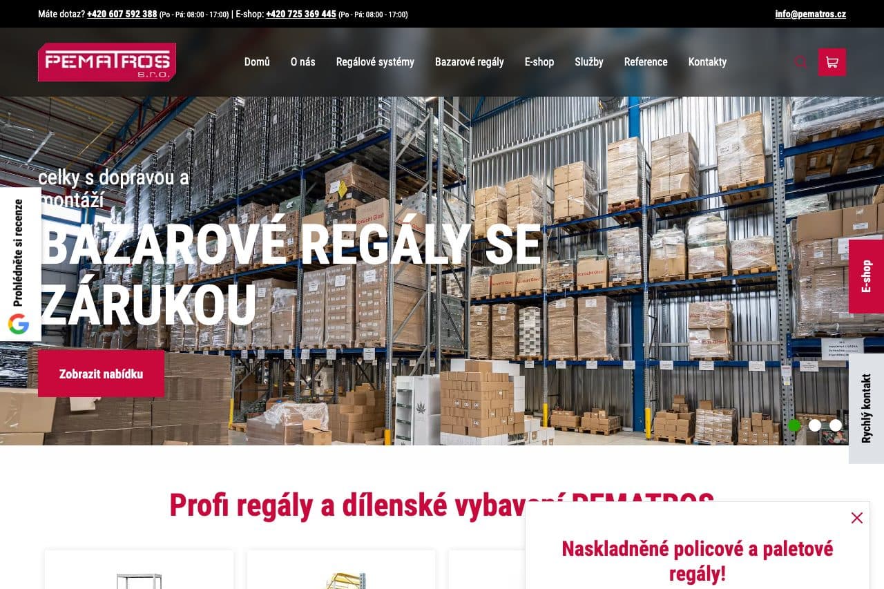 Vorschau der Website pematros.cz