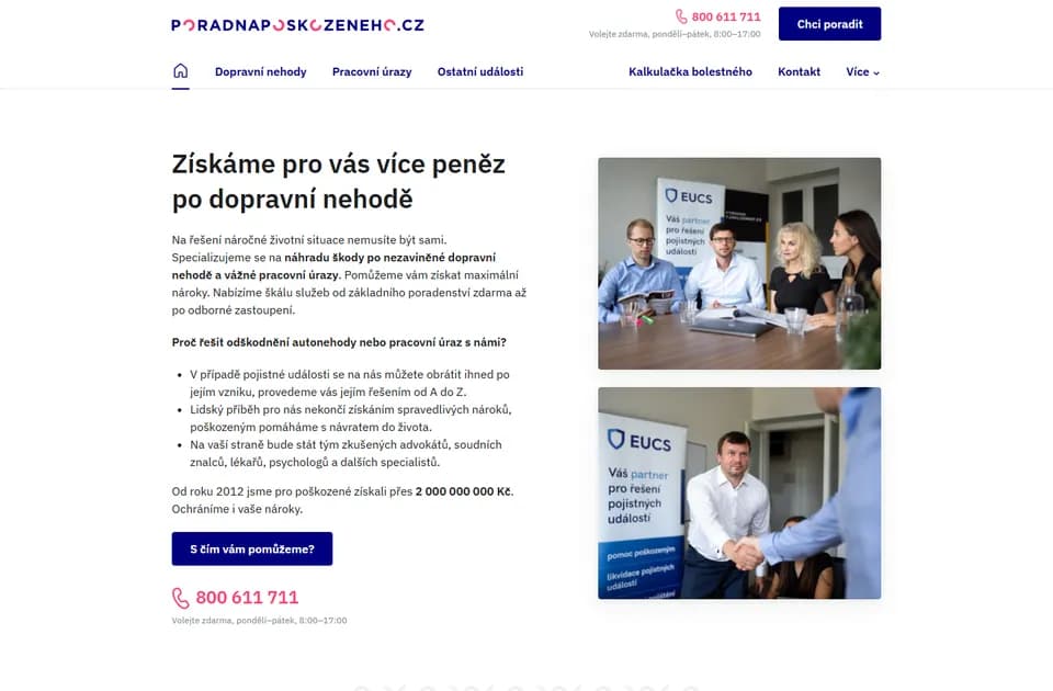 Vorschau der Website poradnaposkozeneho.cz