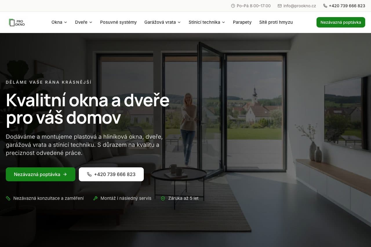 Vorschau der Website prookno.cz